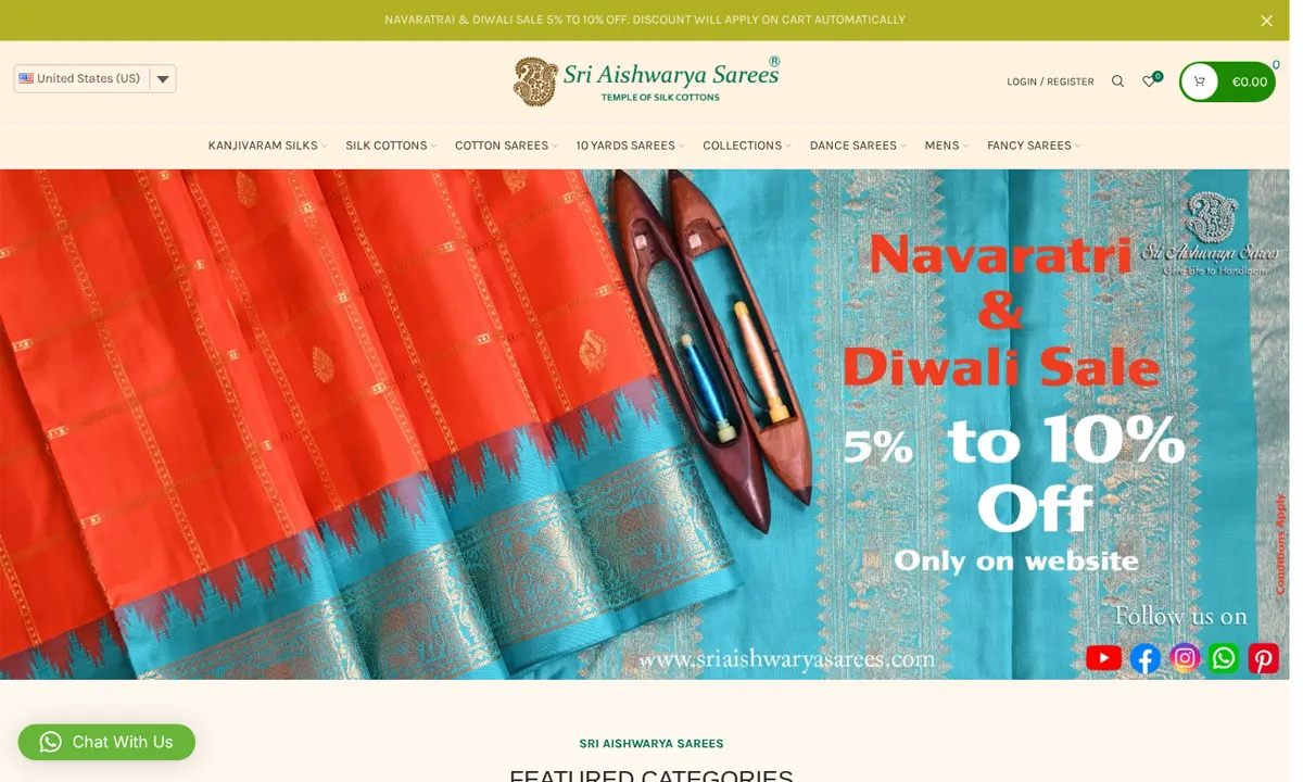 Sri Aishwarya Sarees screenshot